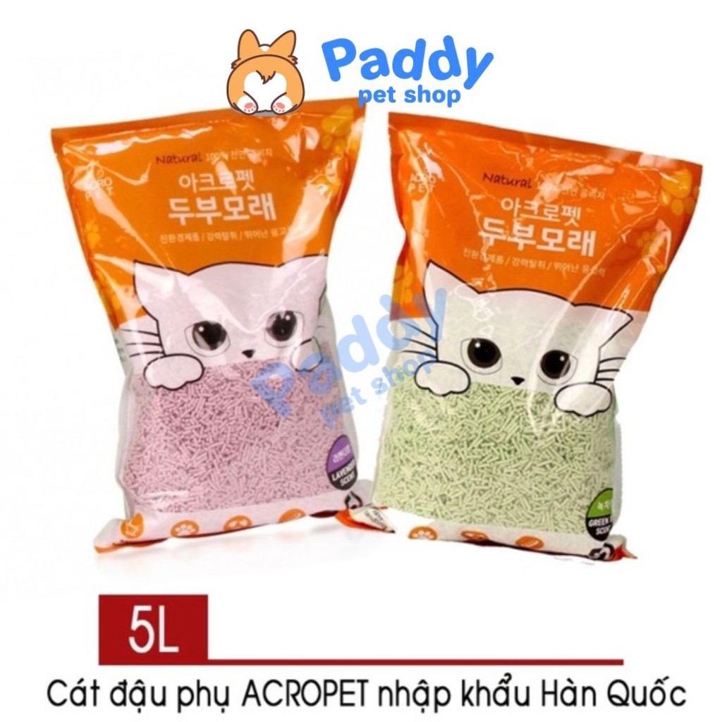 Cát Vệ Sinh Acro Pet Tofu Đậu Nành Hữu Cơ Cho Mèo 5L
