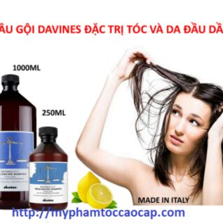 Dầu gội cân bằng tóc dầu và độ ẩm cho da đầu Rebalancing DAVINES 250ml