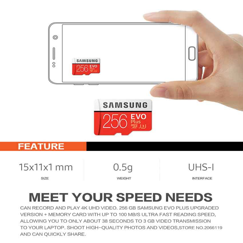Sẵn sàng Thẻ nhớ Samsung EVO Plus U3 256 GB kèm phụ kiện | BigBuy360 - bigbuy360.vn
