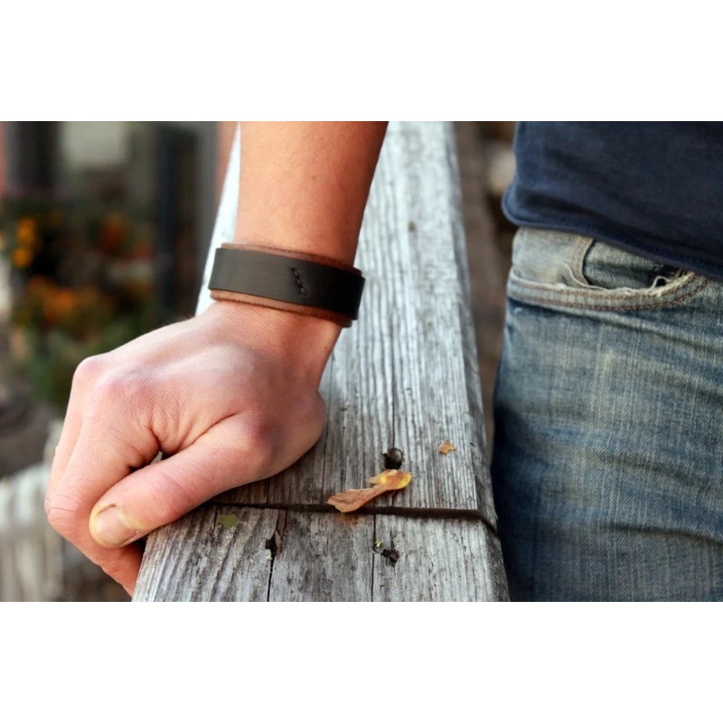 Vòng Da Đeo Tay Unisex Da thật Làm Thủ Công