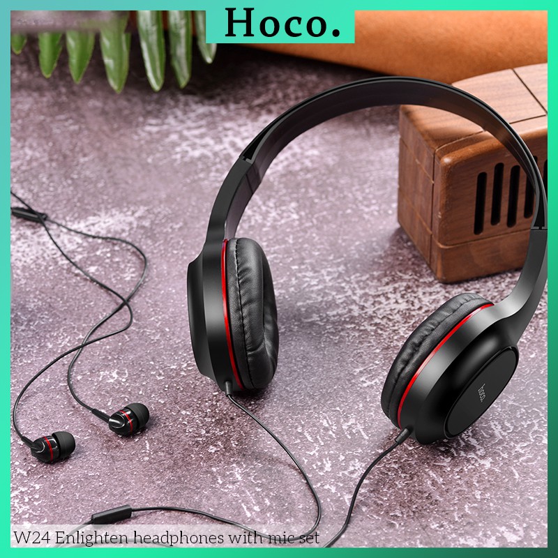 Mua 1 Tặng 1 Tai nghe chụp tai cao cấp Hoco W24, kèm dây 3.5 mm