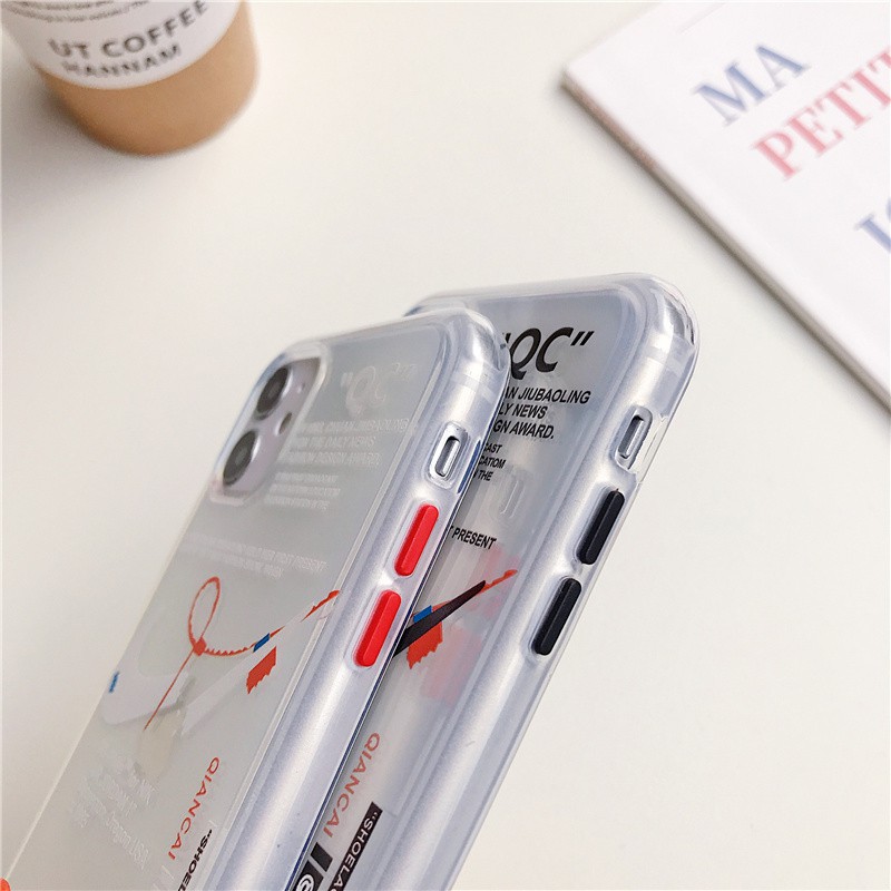 Famous Fashion Joint Brand Nikc Transparent Case IPhone 7 8 Plus SE 2020 Couples Phone Cover IPhone 12 pro max 12Mini Lens protection Popular Soft Casing IPhone 11 Pro Max X XR XS MAX