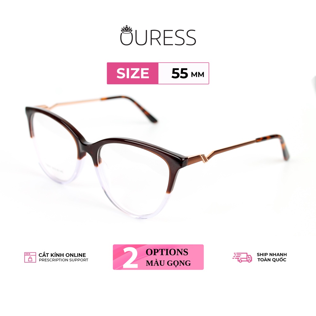 Gọng kính nhựa acetate thời trang cao cấp dáng mắt mèo Ouress ac8027