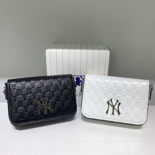 MLB Túi Đeo Chéo Vai Nắp Lật Dáng Vuông Nhỏ In Chữ Ny Đơn Giản Phong Cách Hàn Quốc Cho Nữ