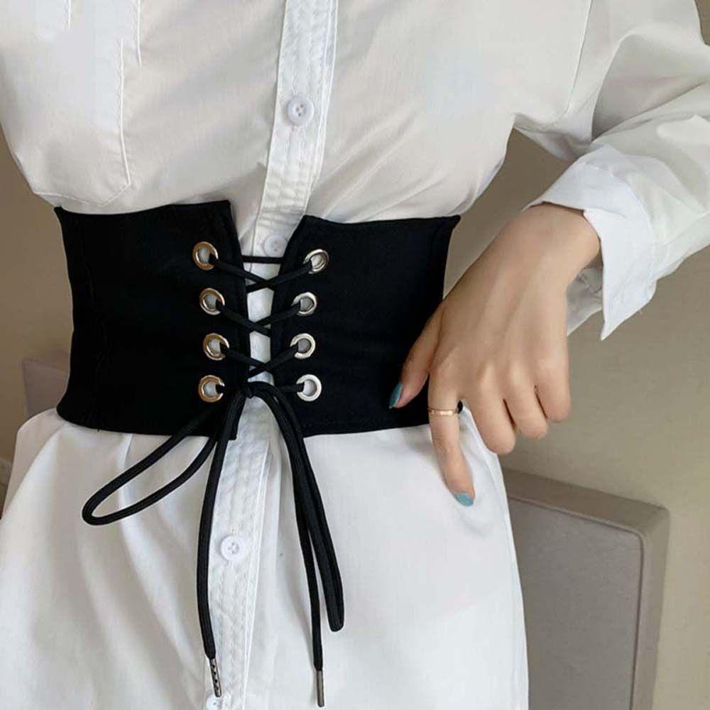 Thắt Lưng Màu Đen Thắt Nơ Phong Cách Hàn Quốc Thanh Lịch Cho Nữ