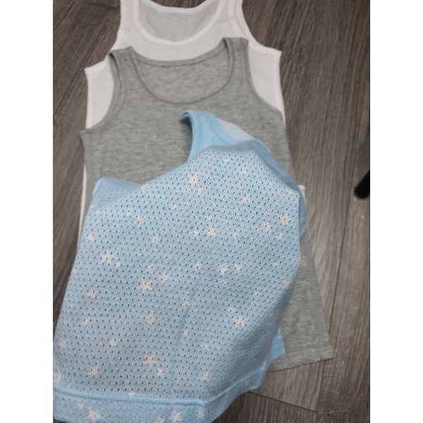 Set 3 áo ba lỗ cotton lưới Uniqlo cho bé size 80, 90, 100