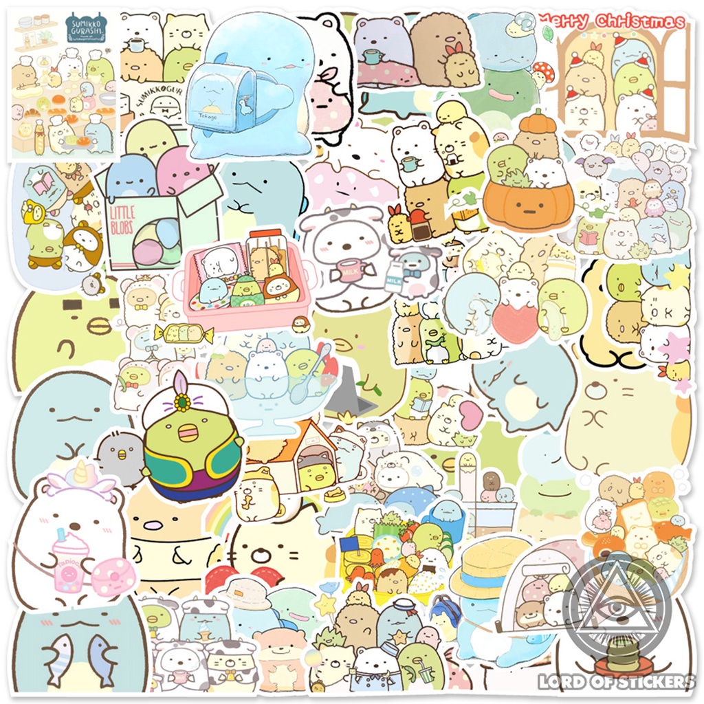Set 50 Nhãn Dán Sticker Cute Phong Cách Hoạt Hình Dễ Thương Chống Thấm Nước Trang Trí Mũ Bảo Hiểm, Ván Trượt, Vali, Sổ