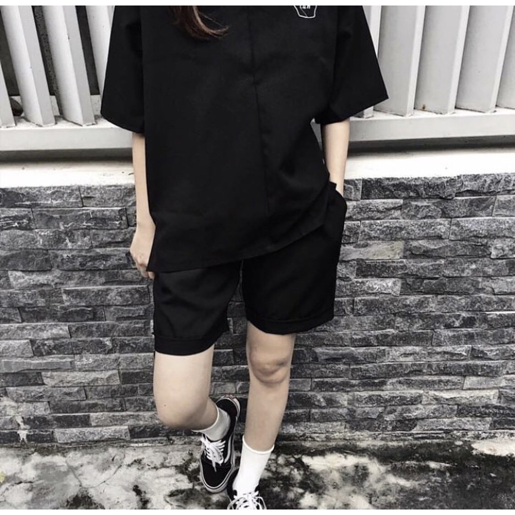 Quần Short Thun trơn cao cấp Boin Unisex, Quần đùi thun da cá trơn đen  co dãn 4 chiều cho nam nữ _ Hình Thật