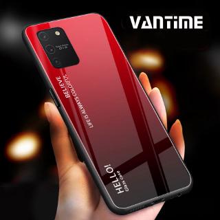 Ốp điện thoại màu gradient mặt kính cường lực cho Samsung Galaxy S10 Lite