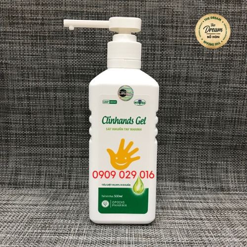 Cồn Ethanol 70% rửa tay diệt khuẩn CLINHANDS Gel 500ml