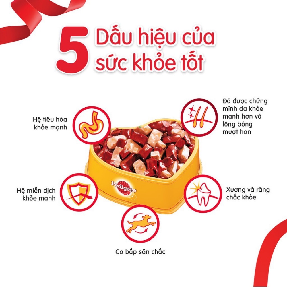 Thức ăn chó con Pedigree vị gà, sữa &amp; trứng túi 1.3kg