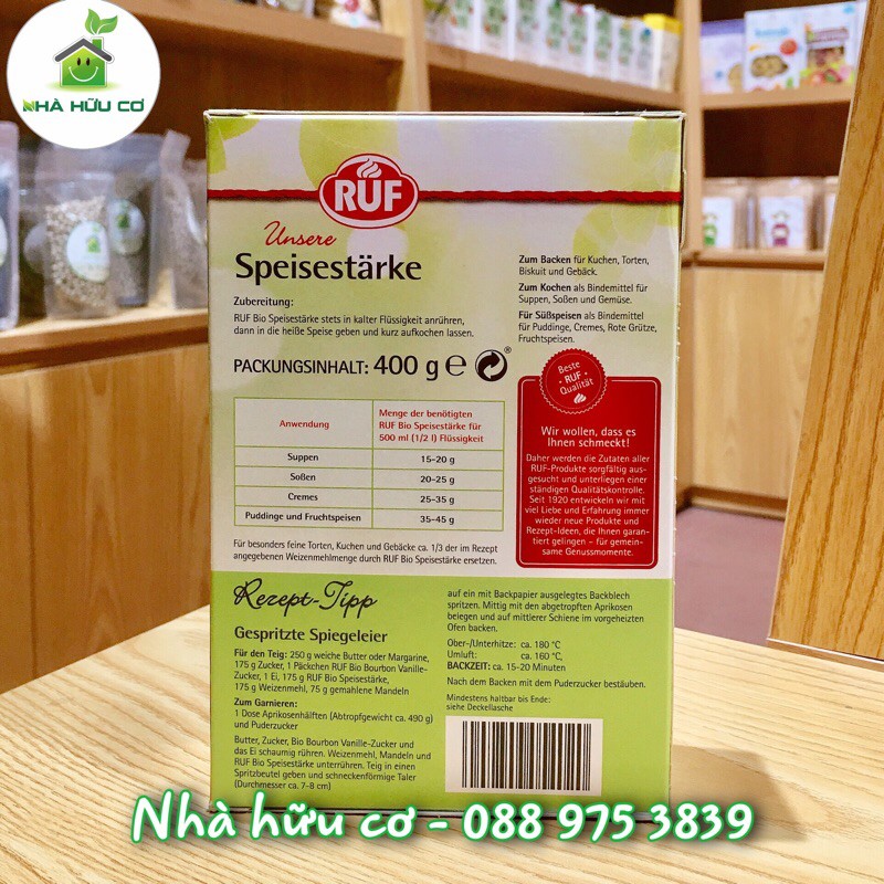 Tinh bột bắp hữu cơ Ruf làm bánh gato, bánh ngọt, pudding, bông lan, làm sệt các món súp, nước sốt ... ( Nhà Hữu Cơ ) | BigBuy360 - bigbuy360.vn