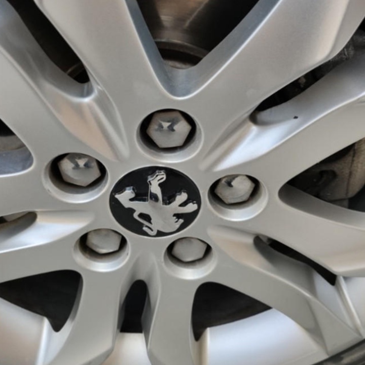 Logo chụp mâm, ốp lazang bánh xe ô tô Peugeot đường kính 60mm