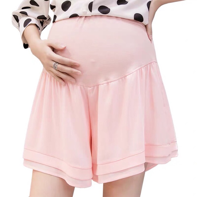 quần đùi voan ống rộng cho bà bầu( sẵn hàng)