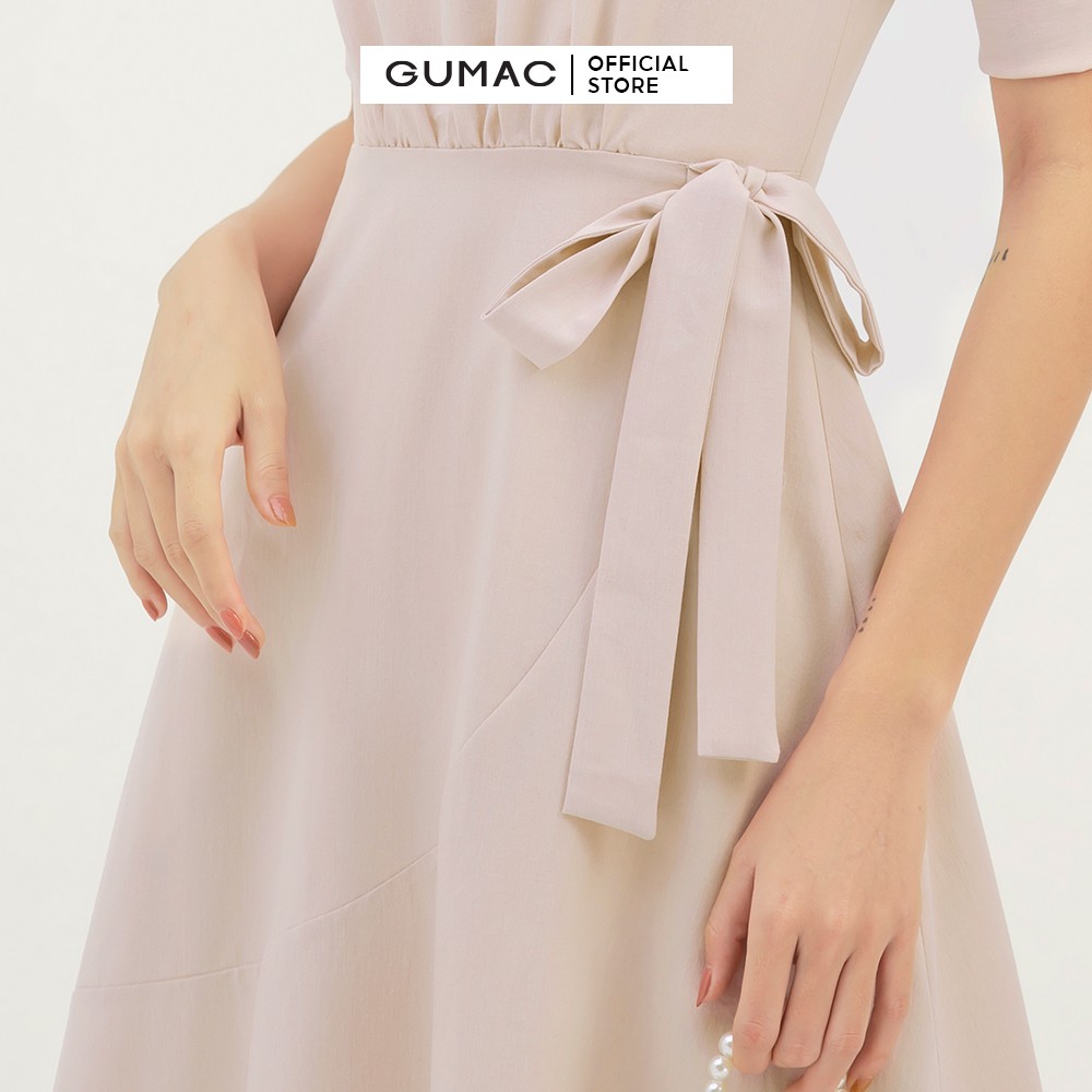 [Mã MABR07062 giảm 8% tối đa 50K đơn từ 249K] Đầm xòe nữ rã tùng cổ ren GUMAC màu hồng, đủ size DB3124 | BigBuy360 - bigbuy360.vn