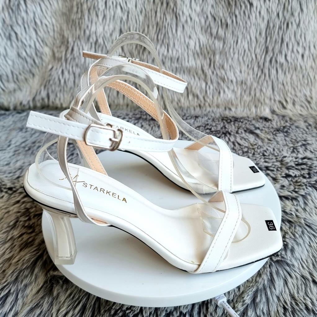 Giày Sandal Cao Gót Nữ 7p Phân Gót Nhọn Trong Cực Xinh Xịn Sò  - Ms 040