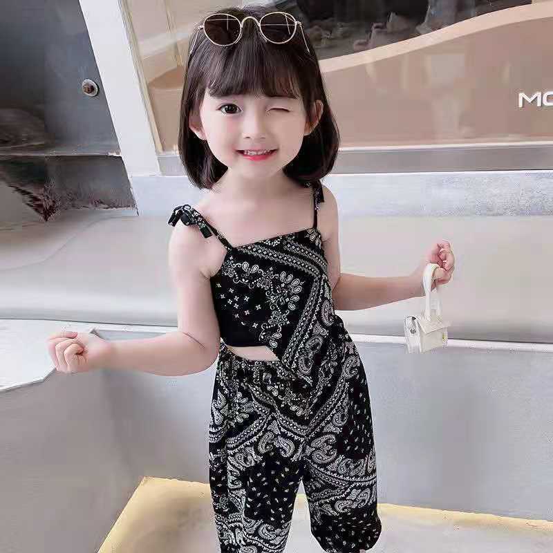 Set Áo Hai Dây + Quần Dài Chống Muỗi Phong Cách Thời Trang Mùa Hè Mới Dành Cho Bé Gái
