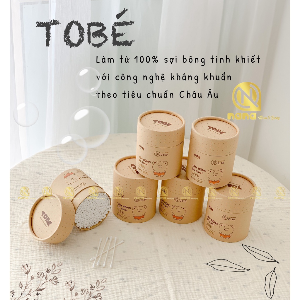 Bông tăm TOBE đầu nhỏ cho bé sơ sinh 400 chiếc [ TO BÉ MADE IN VIỆT NAM CHÍNH HÃNG ]
