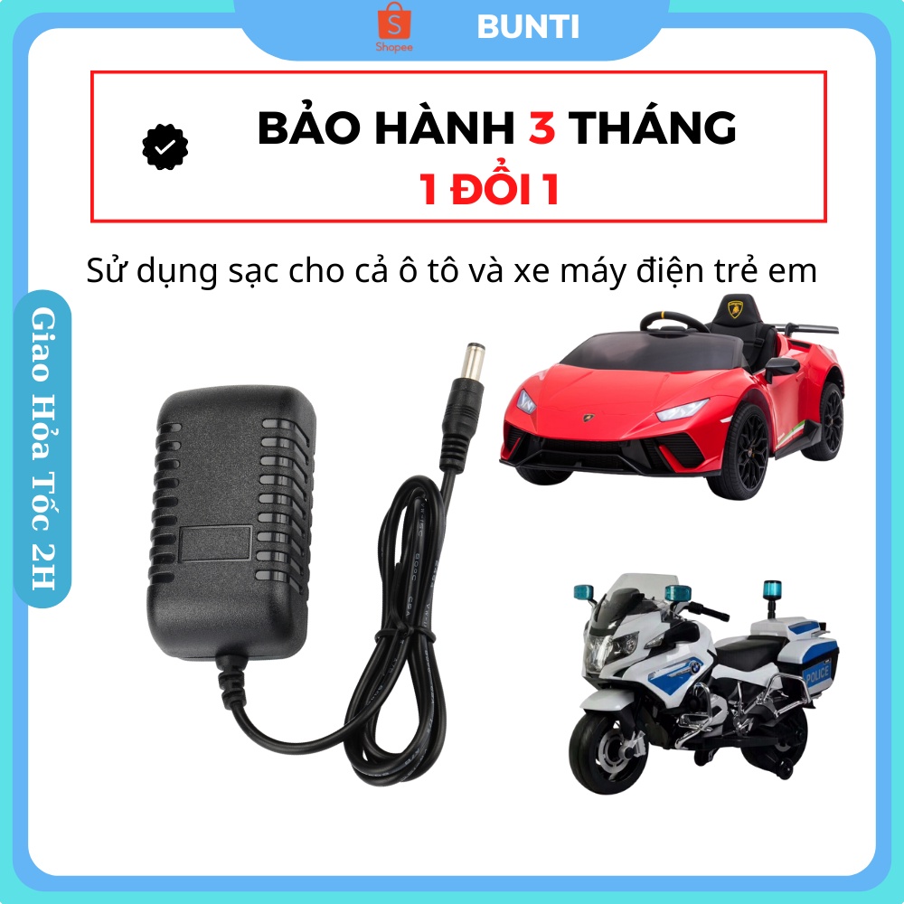 Cục Sạc Xe Ô Tô, Máy Điện Trẻ Em 12V, 6V Sạc nhanh đầy An Toàn