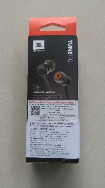 Tai nghe nhét tai JBL T110 - hàng chính hãng PGI, nguyên seal