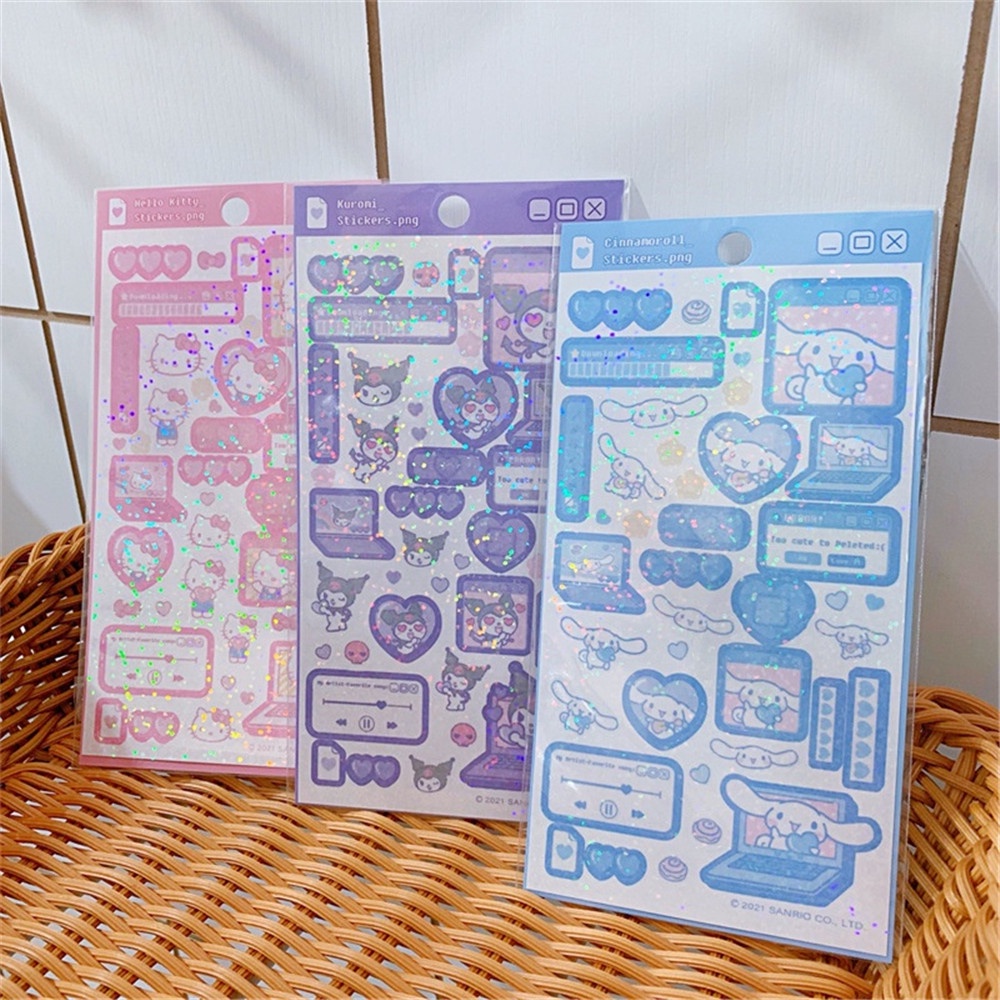 SANRIO Nhãn Dán Trang Trí Sổ Tay Hình Hoạt Hình Dễ Thương DIY
