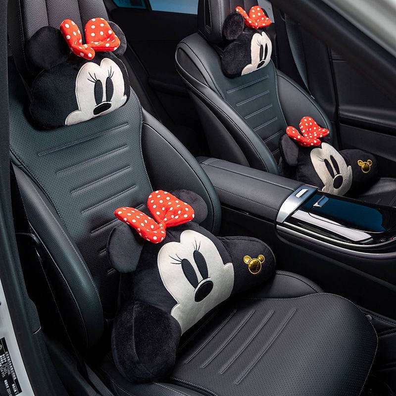 Gối tựa cổ/ tựa lưng cho ô tô hoạ tiết hoạt hình Mickey Minnie dễ thương