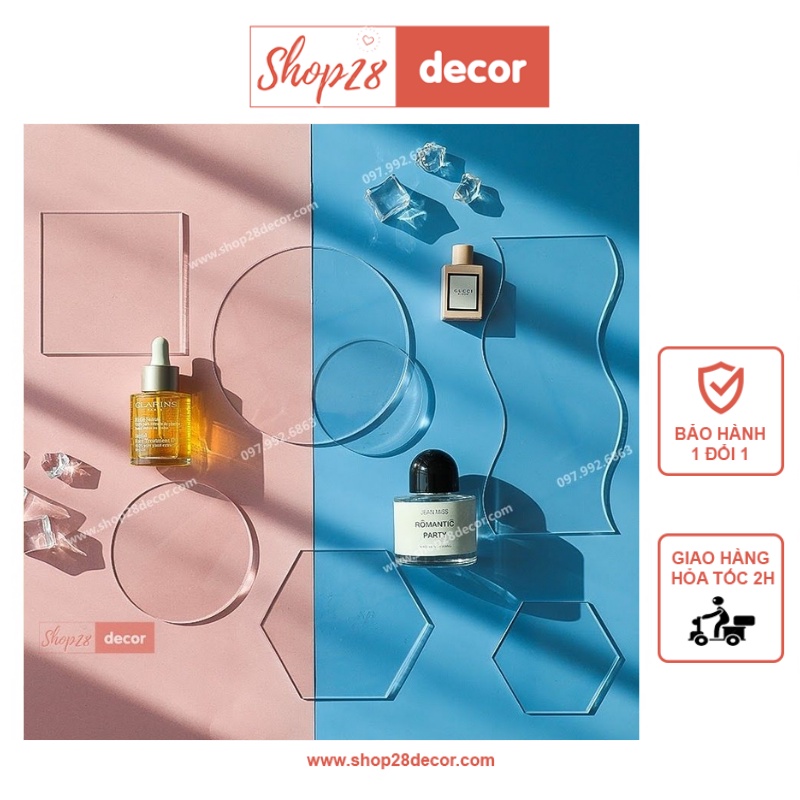 Tấm nhựa Acrylic trong suốt làm phụ kiện chụp ảnh sản phẩm - Shop28Decor.com