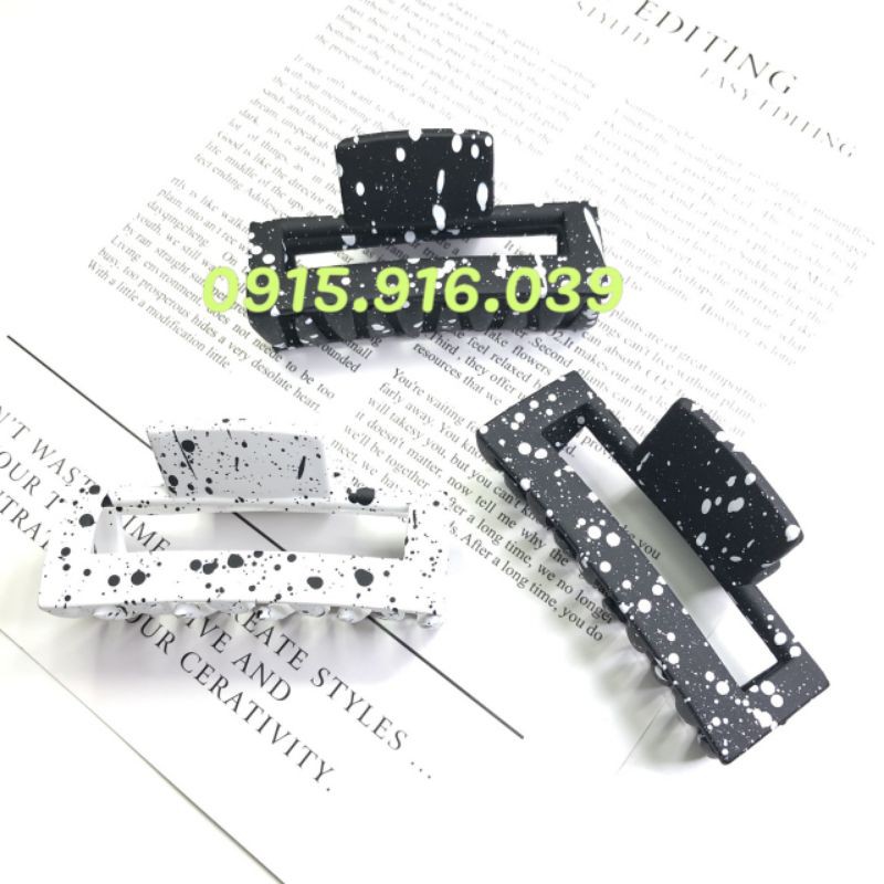 Kẹp Tóc Bò Sữa Giá Rẻ Kẹp Càng Cua Đốm Trắng Đen