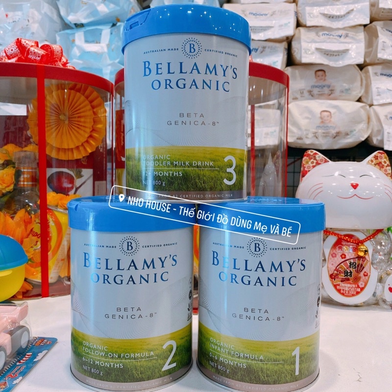 Sữa bột Bellamy's Organic hữu cơ số 1 , 2 , 3 Lon 900g