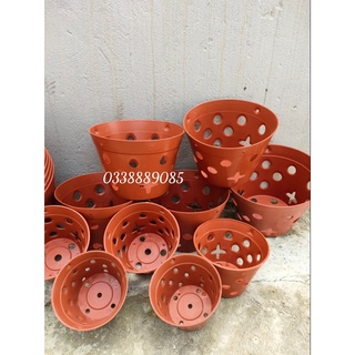Chậu Nhựa Trồng Lan Giả Gốm, F12- F27