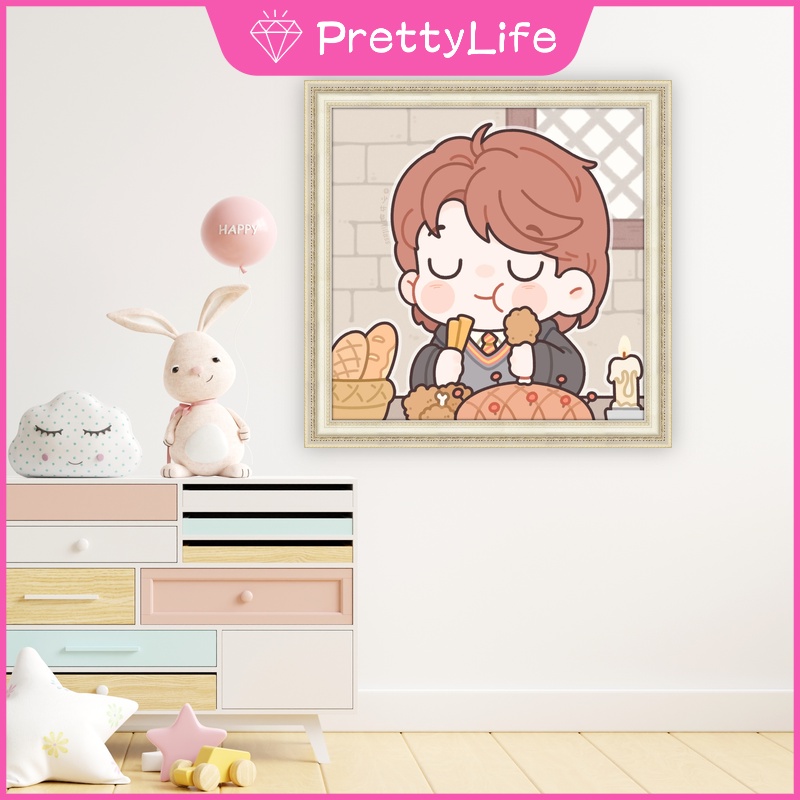 Bộ tranh đính đá 5D họa tiết Harry Potter hoạt hình độc đáo kích thước 30x30cm/40x40cm/50x50cm