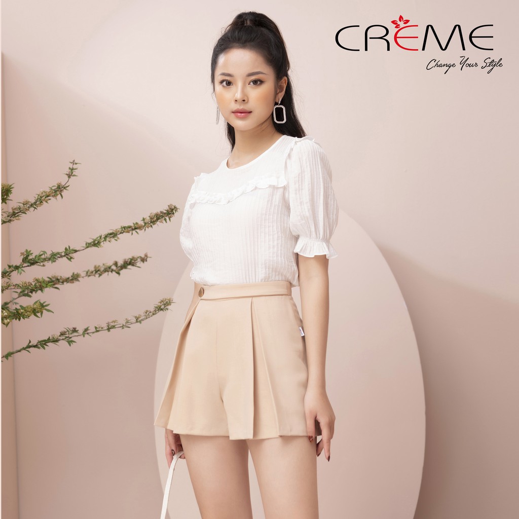 Quần shorts xếp ly năng động CREME QN1001