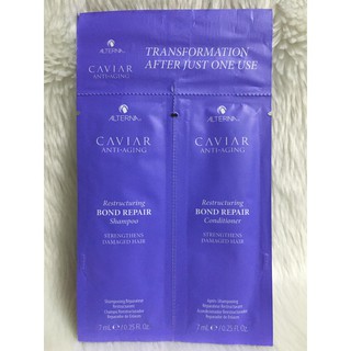 Combo 1 Set Dùng Thử Dầu gội và dầu xả phục hồi tóc hư tổn Alterna Caviar Anti-Aging Restructuring Bond Repair