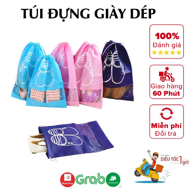 Túi đựng giày dép chống bẩn có dây rút giá rẻ chống nước tiện lợi cho đi dã ngoại,du lịch Size 41*31cm và 37*27cm