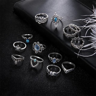 Bộ nhẫn mạ bạc đính đá pha lê cổ điển