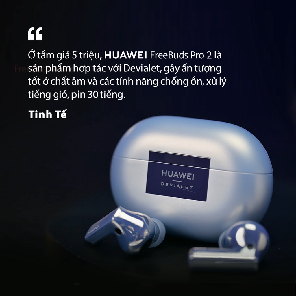 Tai nghe Bluetooth HUAWEI FreeBuds Pro 2 | Loa kép | Chống ồn chủ động thông minh 2.0