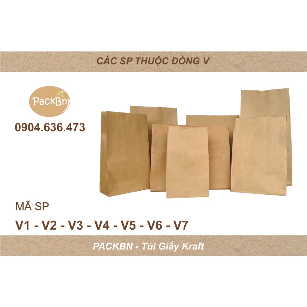 Túi giấy Kraft Nhật không quai, đựng quà, thực phẩm giá rẻ, chất lượng tốt.