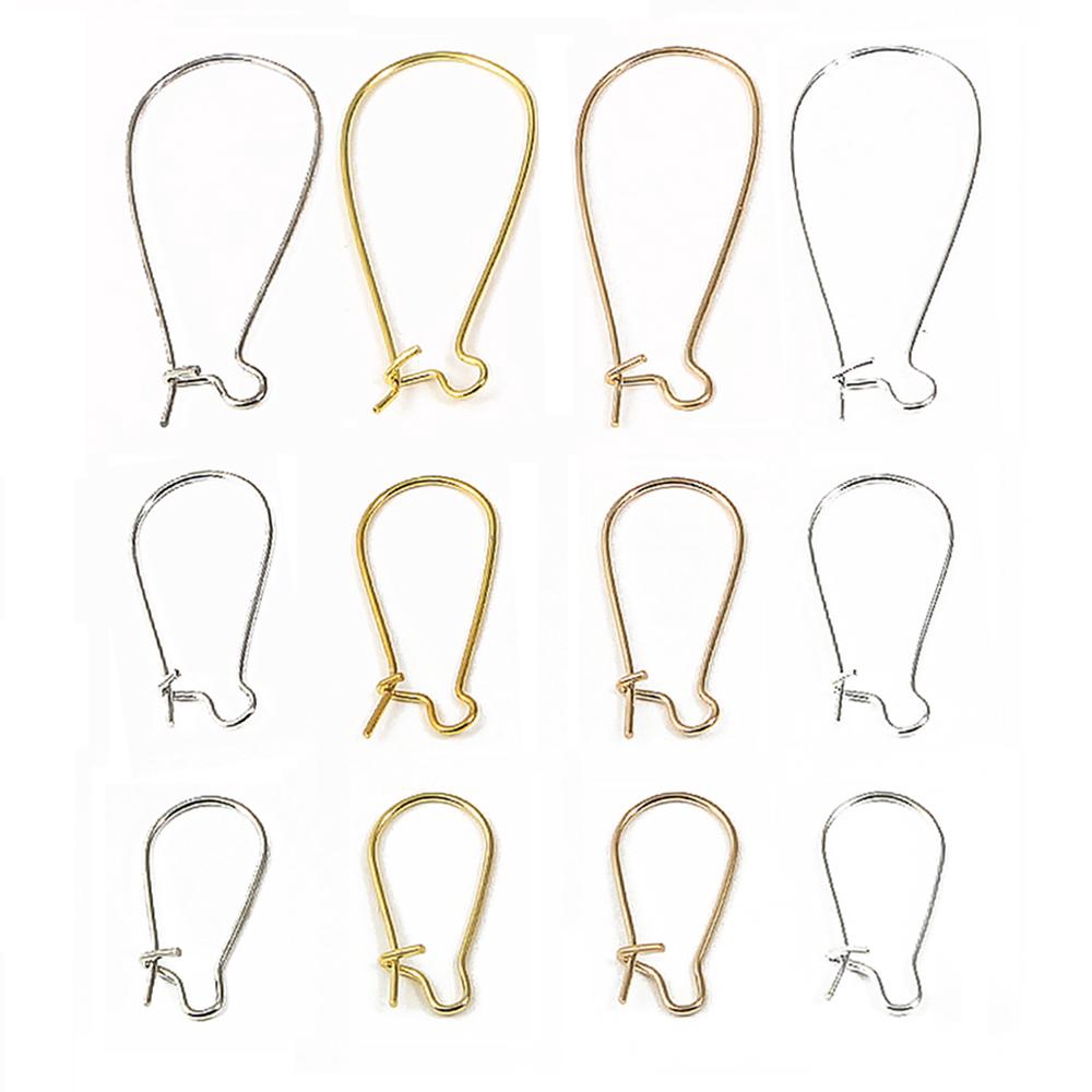 Bộ 100 móc mạ vàng / bạc/ đồng/ Rhodi 9x18mm / 11x25mm / 16x38mm dùng làm khuyên tai diy