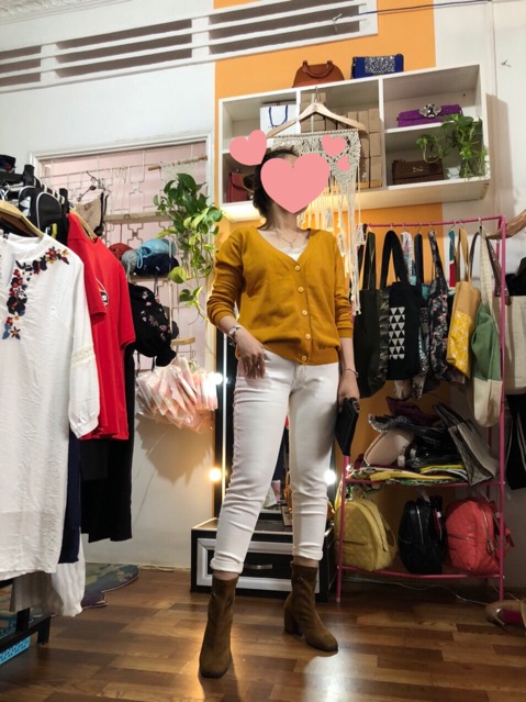 Áo khoác cardigan len nữ tay dài trơn nhiều màu-hàng xuất