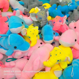 Gấu bông Cá heo , Thú bông Voi con mềm mịn hàng cao cấp size 27cm siêu đáng yêu