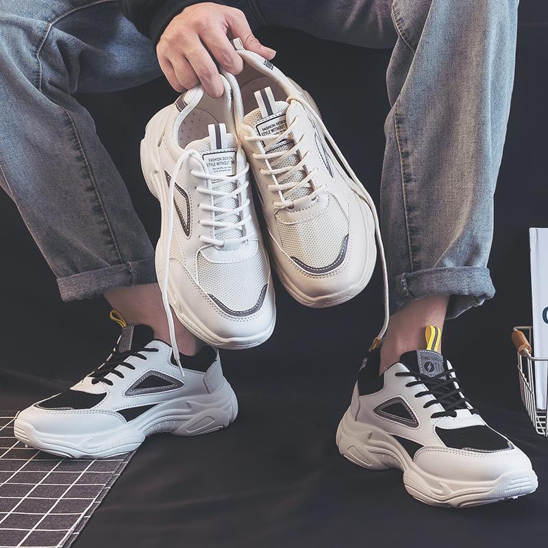 Giày sneaker phản quang nam kiểu dáng thể thao độn đế cao su vải da kết hợp hot 2020 BOM-GN-029 | BigBuy360 - bigbuy360.vn