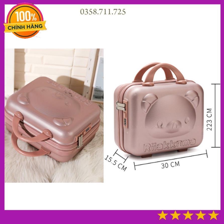 Valy du lịch mini hình Gấu dễ thương, cốp đựng đồ trang điểm tiện lợi