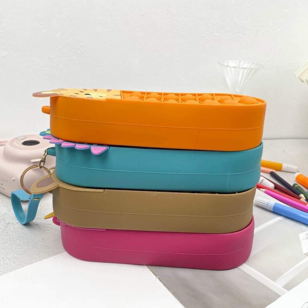[Mẫu mới 2023] Hộp bút pop it silicon nhiều hình ngộ nghĩnh đồ chơi bấm nút bong bóng giúp giải trí giảm căng thẳng