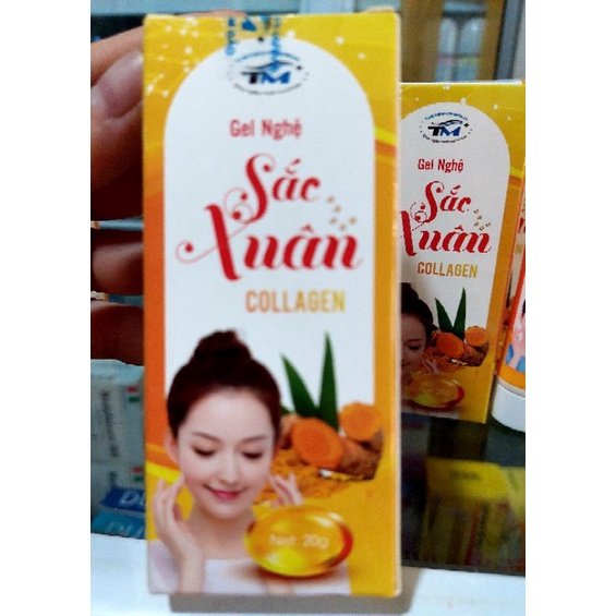 Gel Nghệ Sắc Xuân Collagen , Mờ Sẹo ,Hết Thâm, Dưỡng Ẩm Da,Làm Mềm Da Tuýp 20g