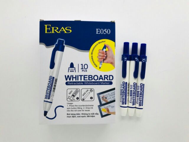 Bút viết bảng bấm Eras E050 không lo mất nắp