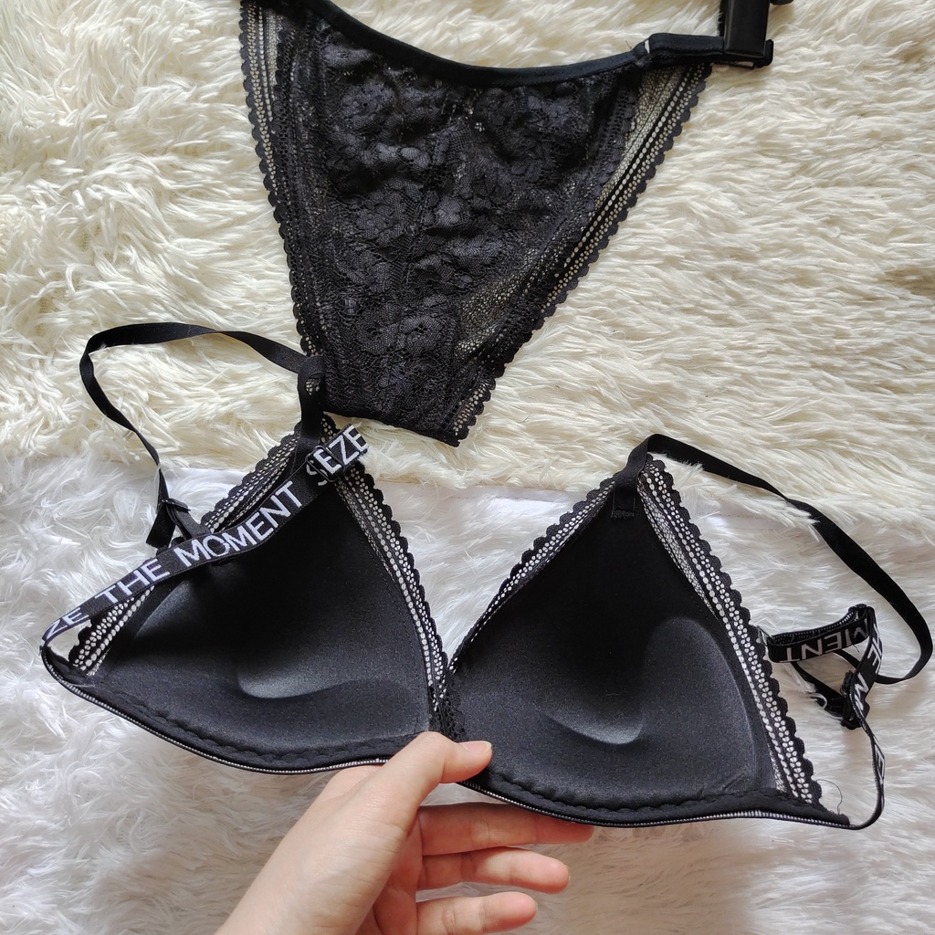 Set Bra - Bralette ren sexy không gọng, mút mỏng - Màu đen - NY54 - Đồ lót nữ | BigBuy360 - bigbuy360.vn