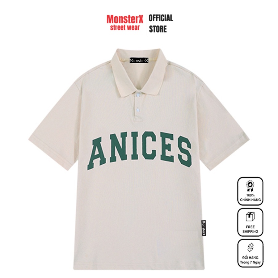 Áo thun polo MONSTER X STREET ANICES phông tay lỡ nam nữ form rộng Local Brand