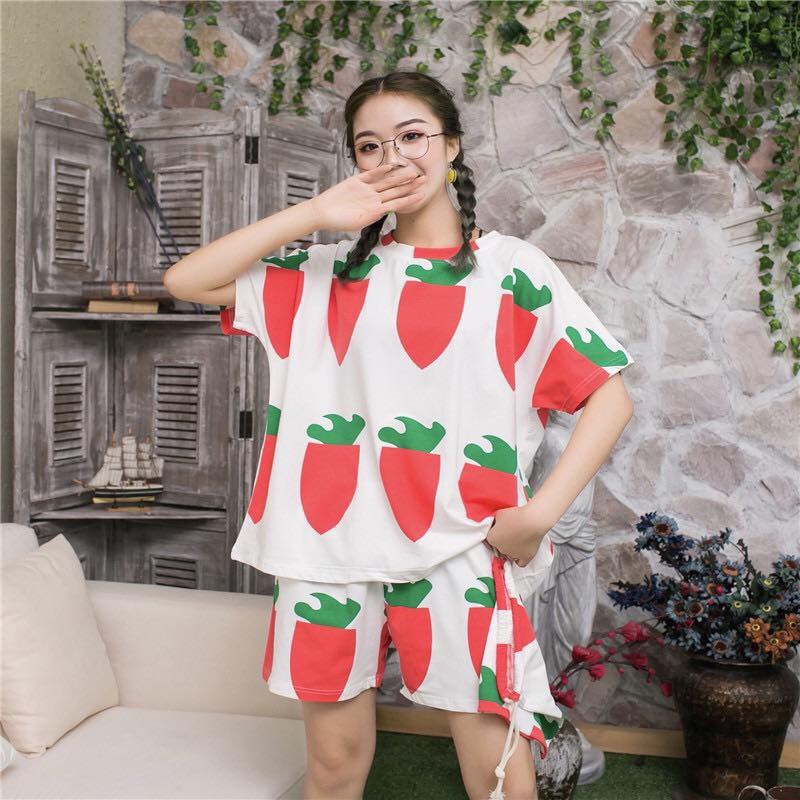BỘ MẶC NHÀ HÌNH TRÁI CÂY 7 MẪU CUTE - BỘ NGỦ HỌA TIẾT HOA QUẢ | BigBuy360 - bigbuy360.vn