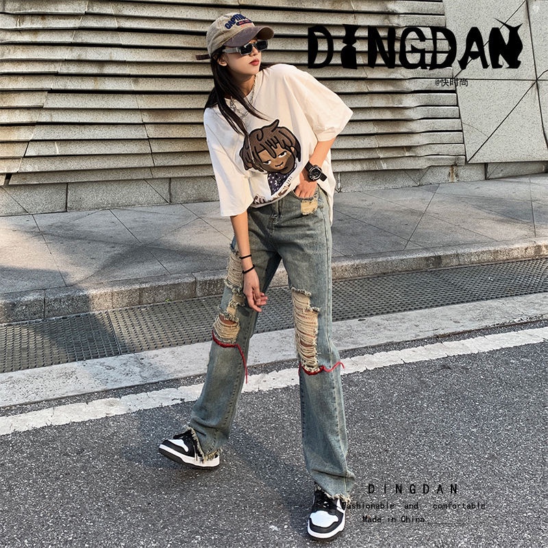 Quần jeans Dài Ống Rộng Thời Trang Phong Cách Hip Hop Y2K