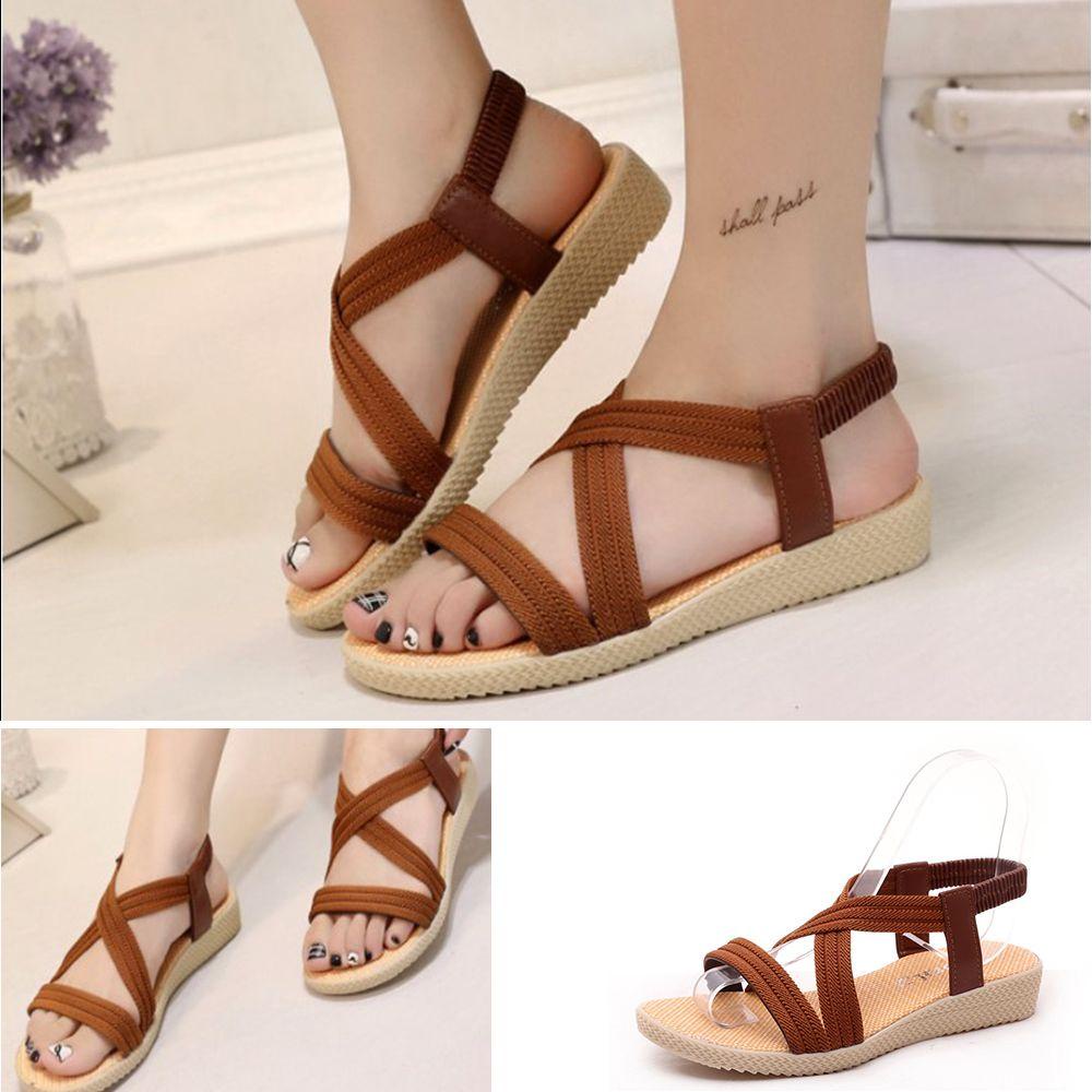 Xăng đan Đế Bằng Phong Cách Vintage Thời Trang Đi Biển Cho Nữ